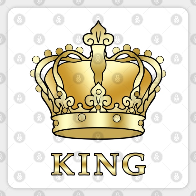 Birthday King Gold Crown T-Shirt Prince Princess King Queen Crown For Boys And Men T-Shirt Sticker by sofiartmedia